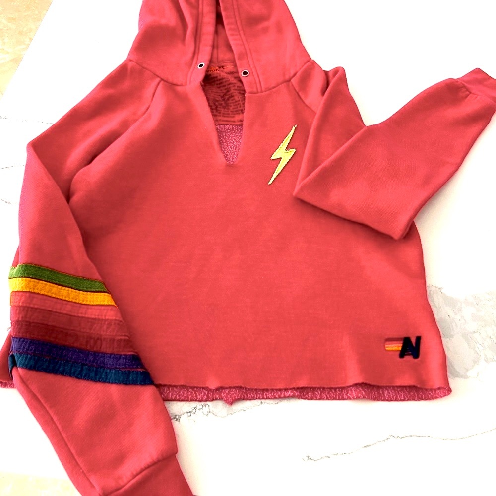 Aviator Nation XS lightning bolt sweatshirt. Like new. NOT FADED.